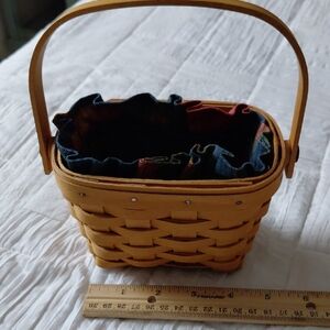 Longaberger 1997 American Cancer Society Basket with Handle and Sunset Liner